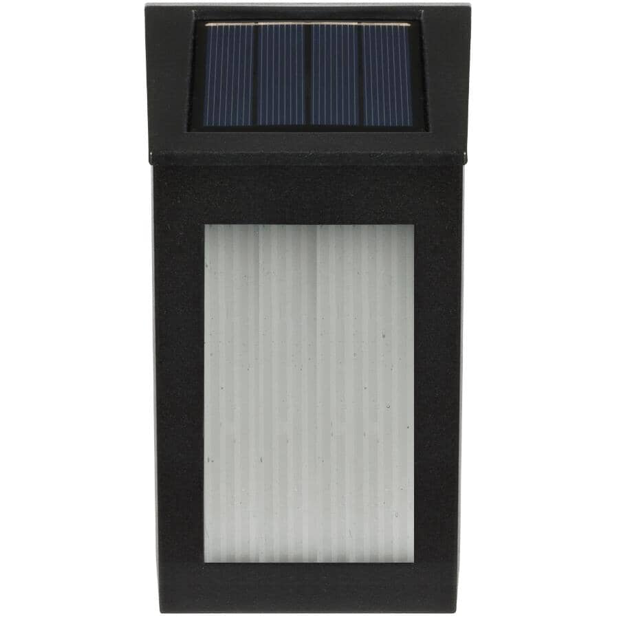 Solar Metal Wall Light with Bubble Glass Lens - 2 Pack