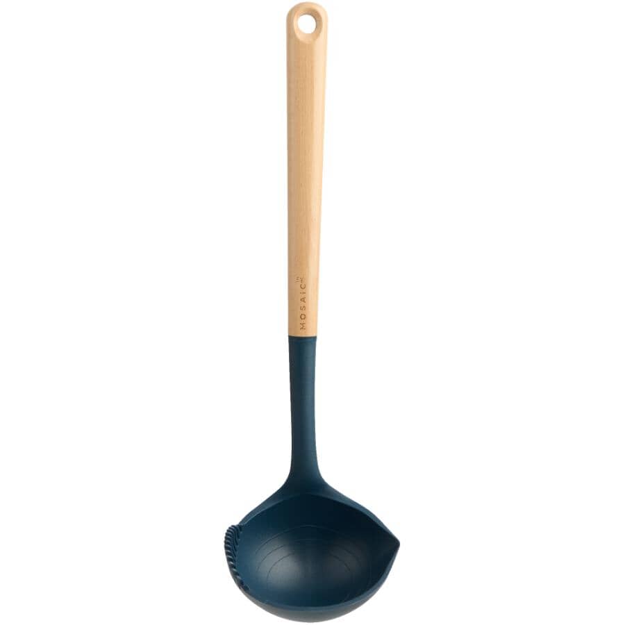 Nylon Ladle with Beechwood Handle - Grey, 13"