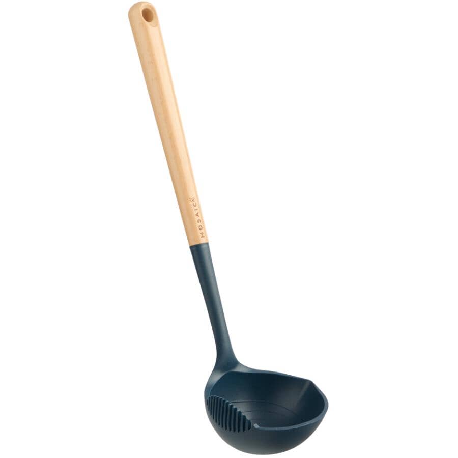 Nylon Ladle with Beechwood Handle - Grey, 13"