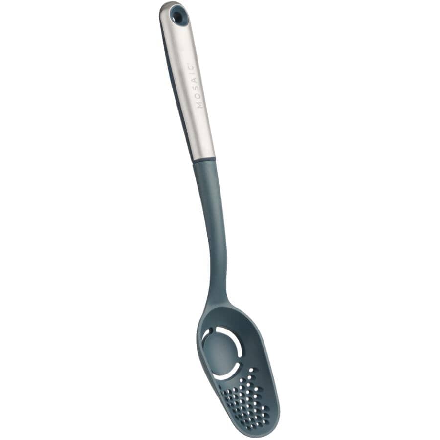 Nylon Slotted Spoon - Grey, 13"