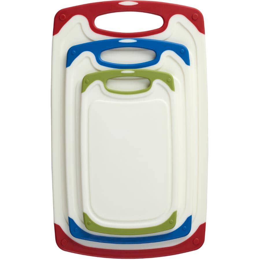 Plastic Cutting Board - Assorted Colours, 3 Pc