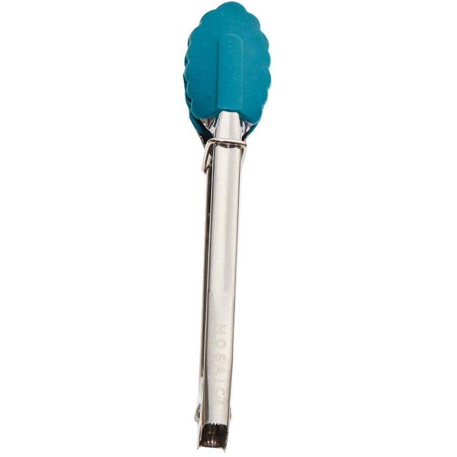Stainless Steel & Silicone Locking Tongs - Assorted Colours, 7"
