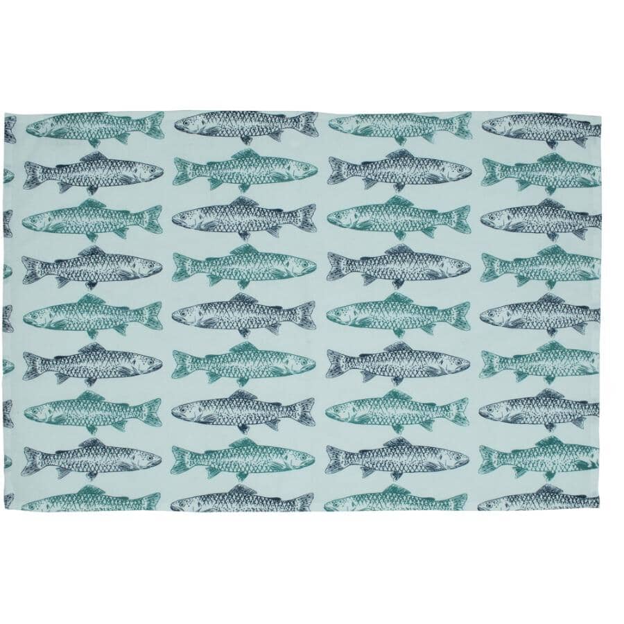 20" x 30" Cotton Tea Towel - Fish