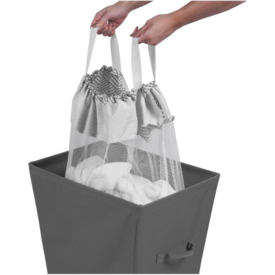 13" x 18" x 22" Grey Fabric Laundry Hamper