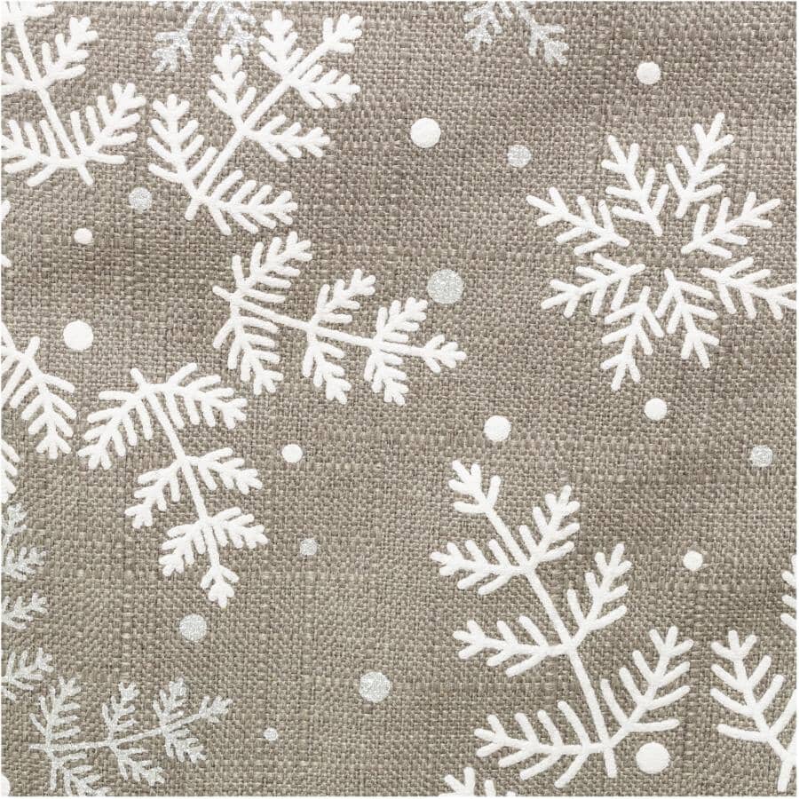 20" Woven Snowflake Stocking - Taupe / White