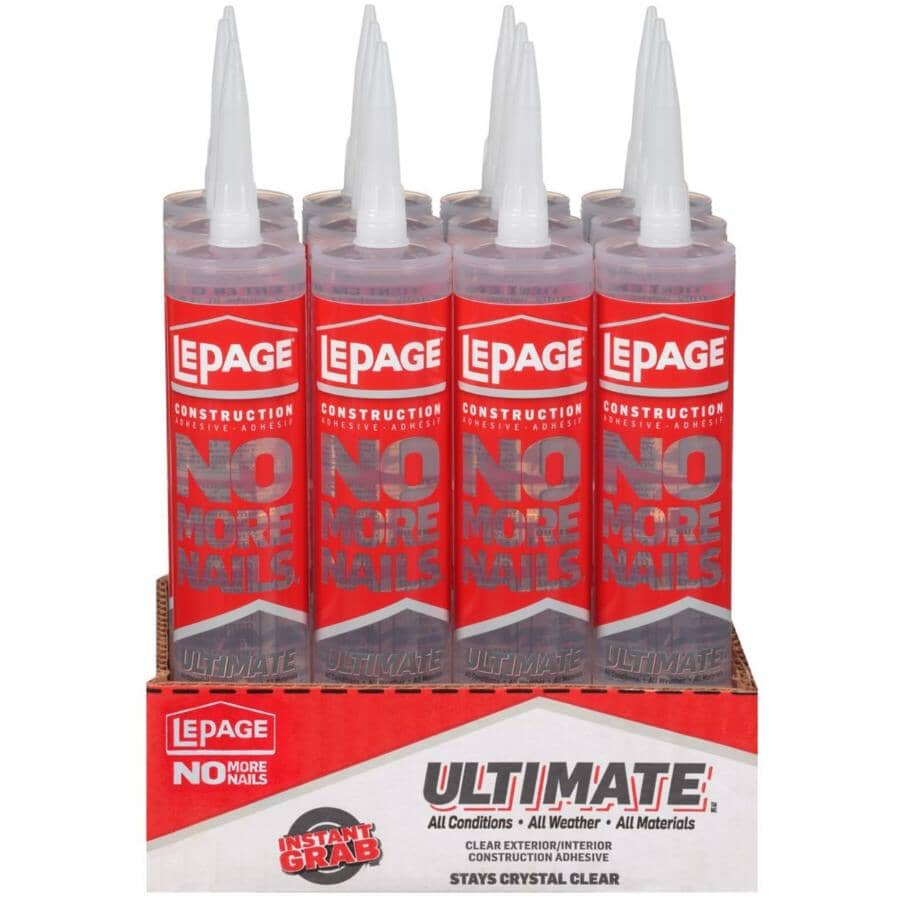 No More Nails Ultimate Construction Adhesive - Crystal Clear, 266 ml