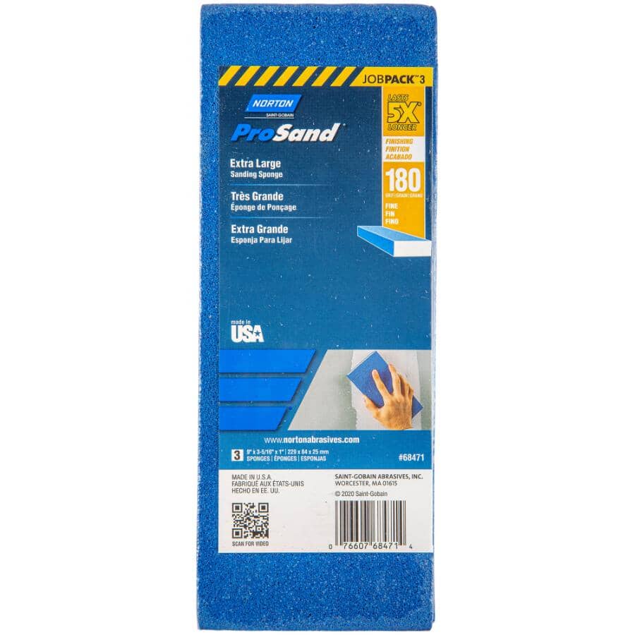 5X ProSand Extra Large Drywall Sanding Sponge - 180G, 3 Pack