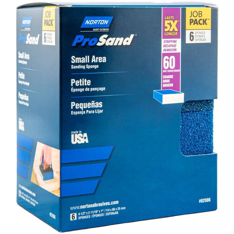 5X ProSand Small Area Sanding Sponge - Coarse, 60G, 6 Pack