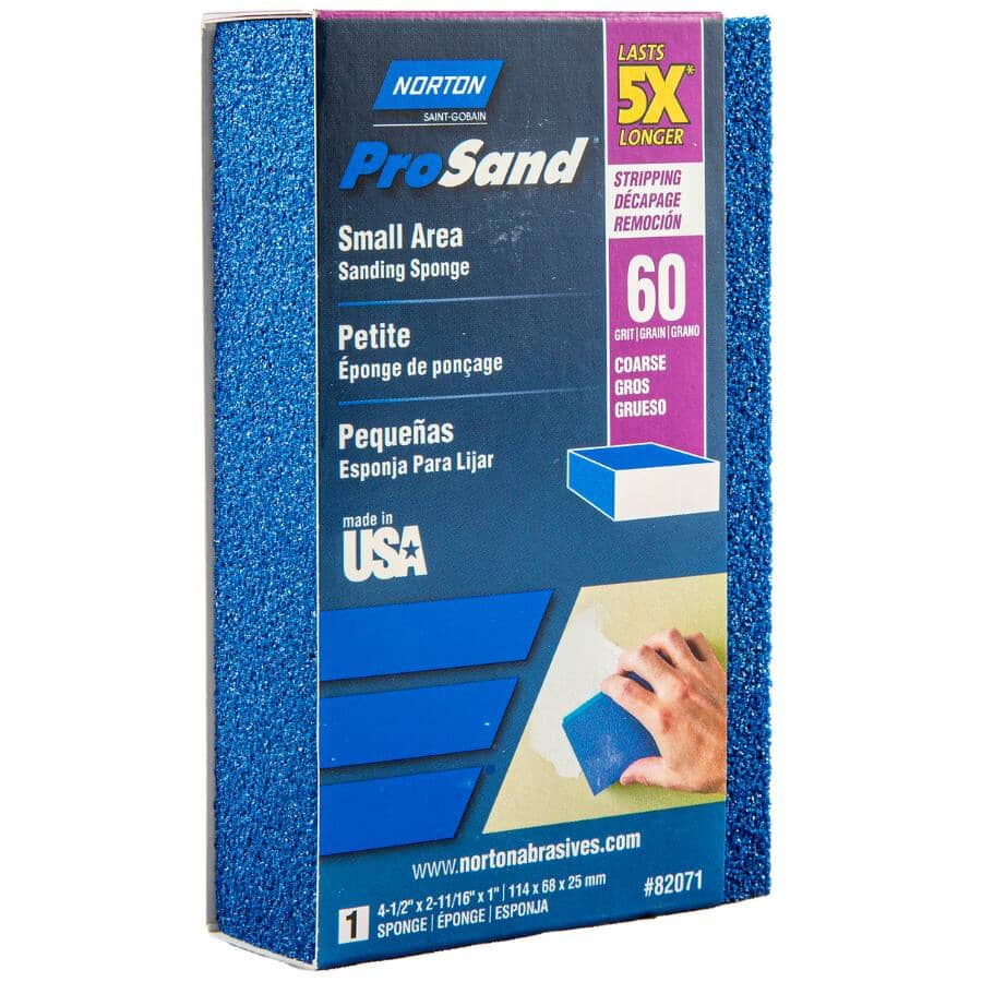 5X ProSand Small Area Sanding Sponge - 60G, 4-1/2" x 2-11/16" x 1"
