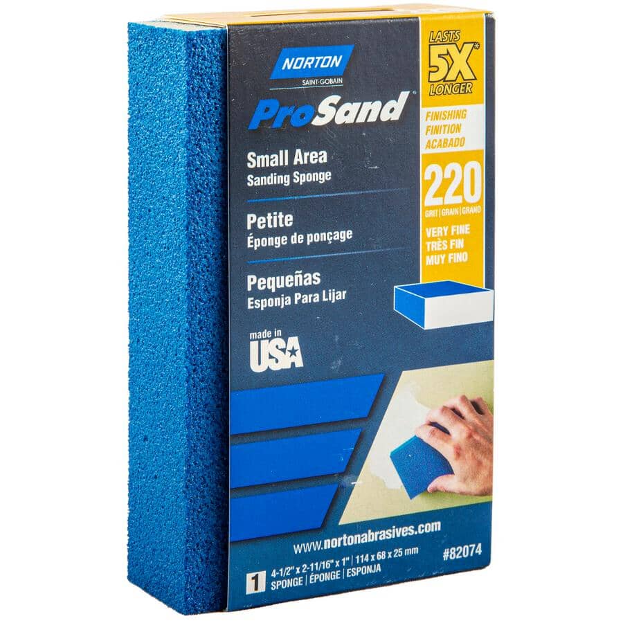 5X ProSand Small Area Sponge - 220G, 4-1/2" x 2-11/16" x 1"