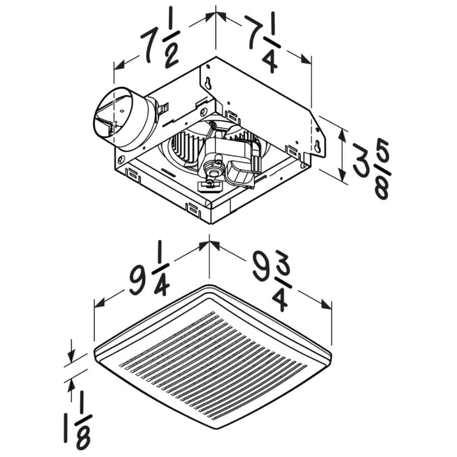 50 CFM 4.0 Sones Exhaust Bath Fan - White