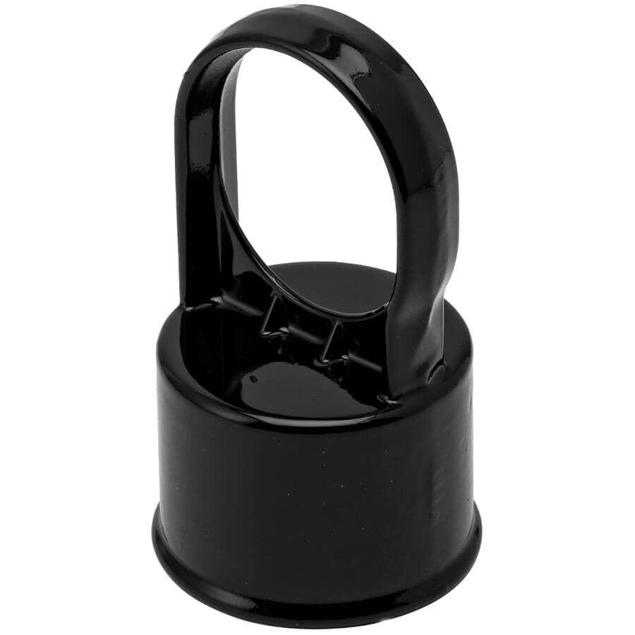 1-1/2" Black Line Fencing Post Cap - with 1-1/4" Ring