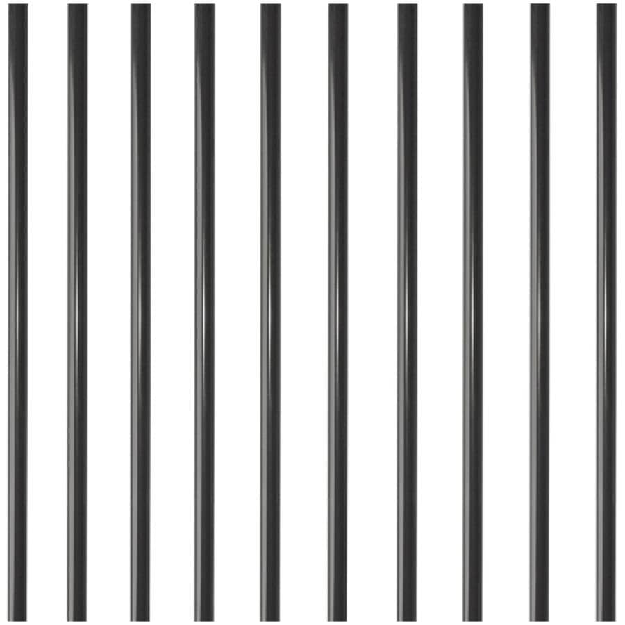 36" Round Black Steel Balusters with Connectors - 10 Pack