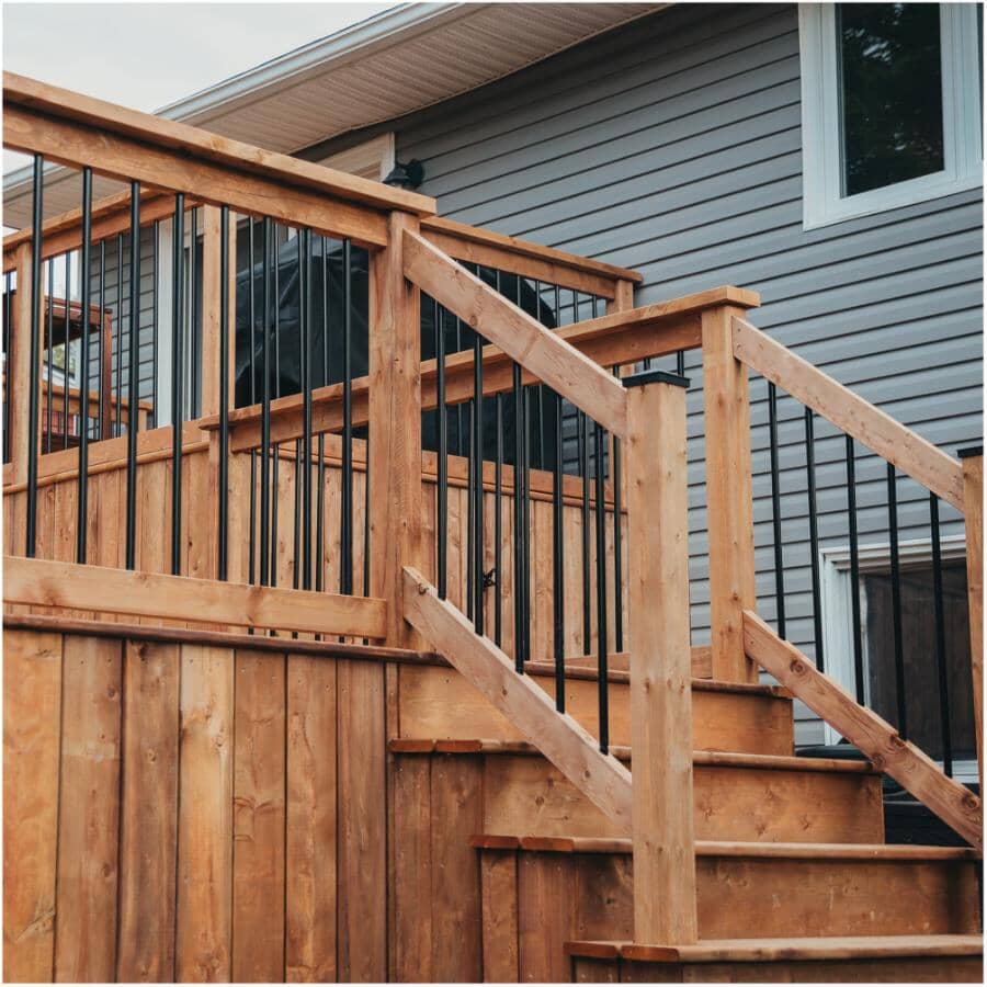 36" Round Black Steel Balusters with Connectors - 10 Pack