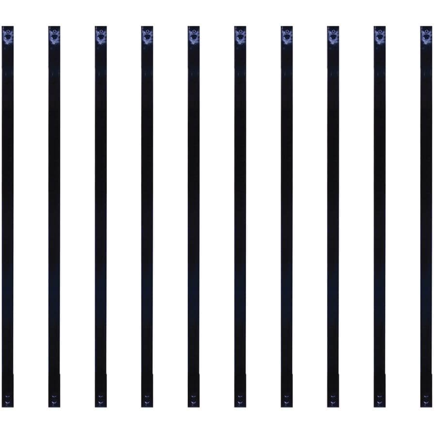 38" Rectangular Black Steel Balusters - 10 Pack