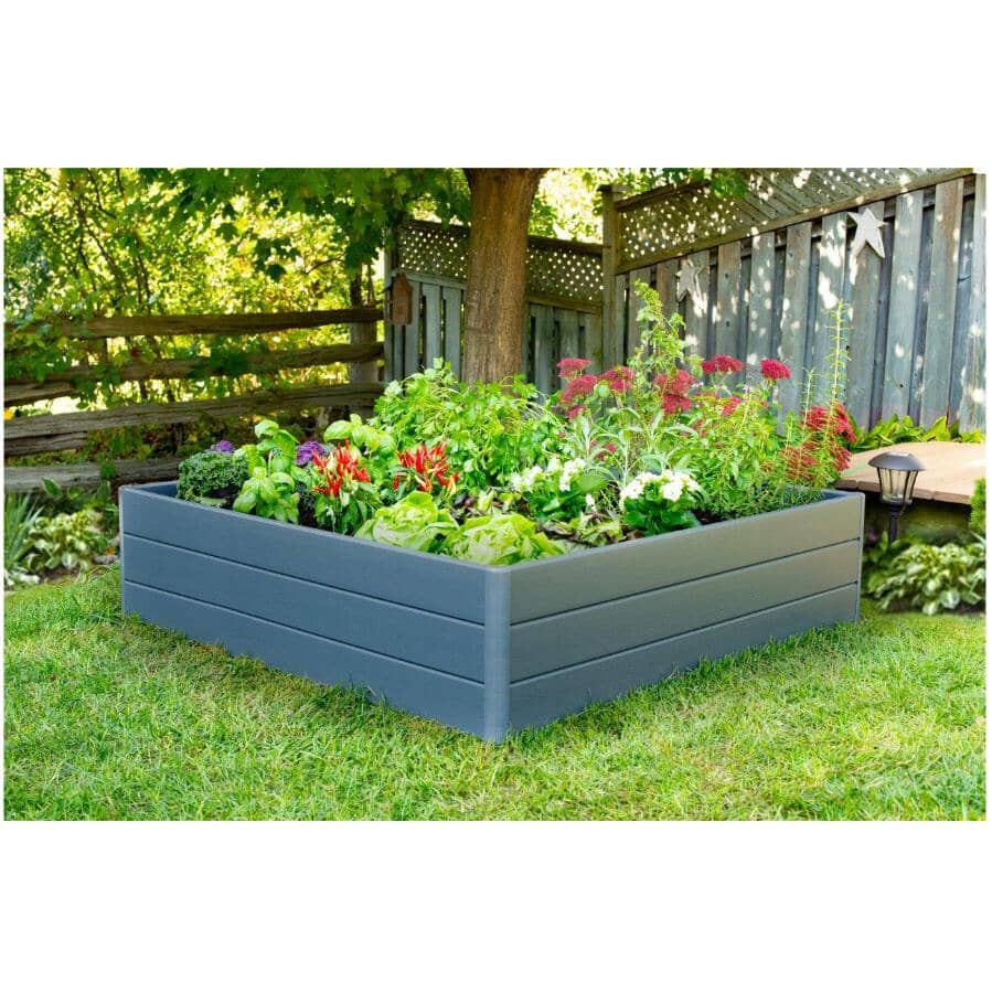 44.5" x 44.5" x 11.5" Raised Garden Bed - Slate Grey