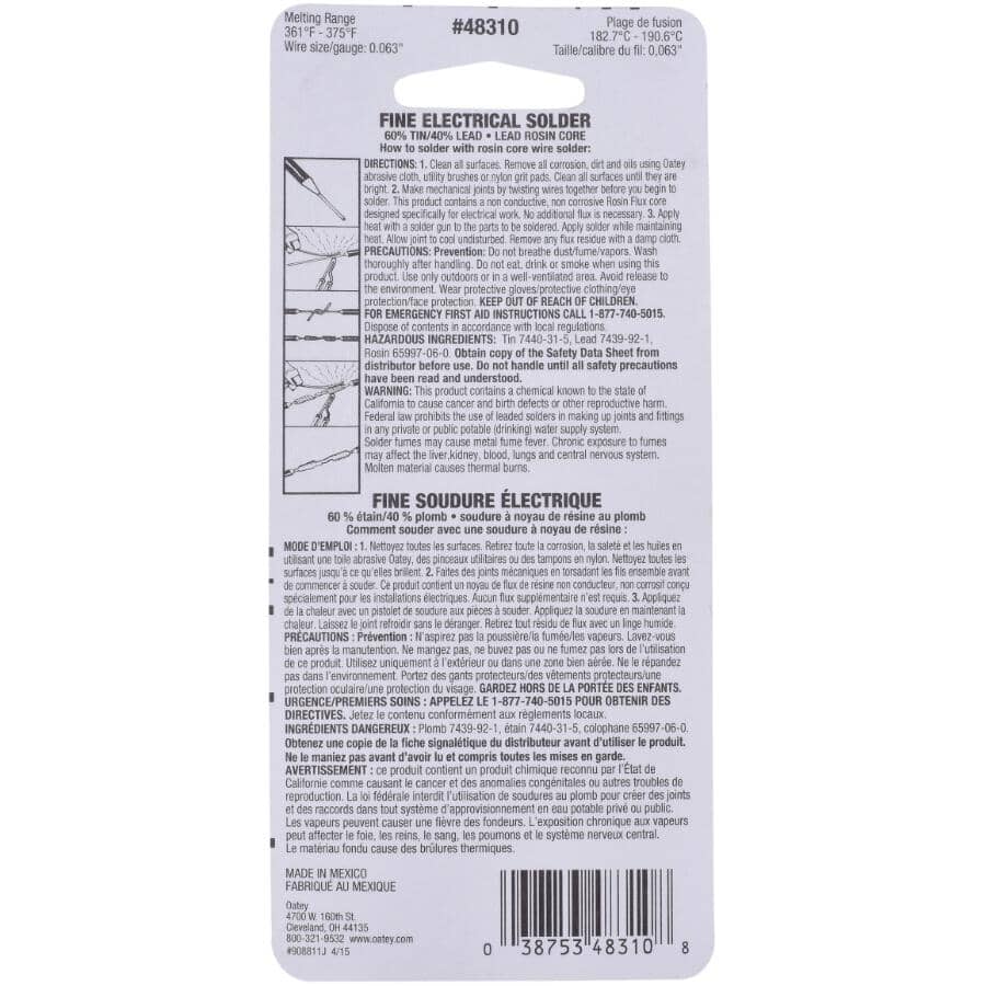 60/40 Rosin Core Electronic Solder - 22g