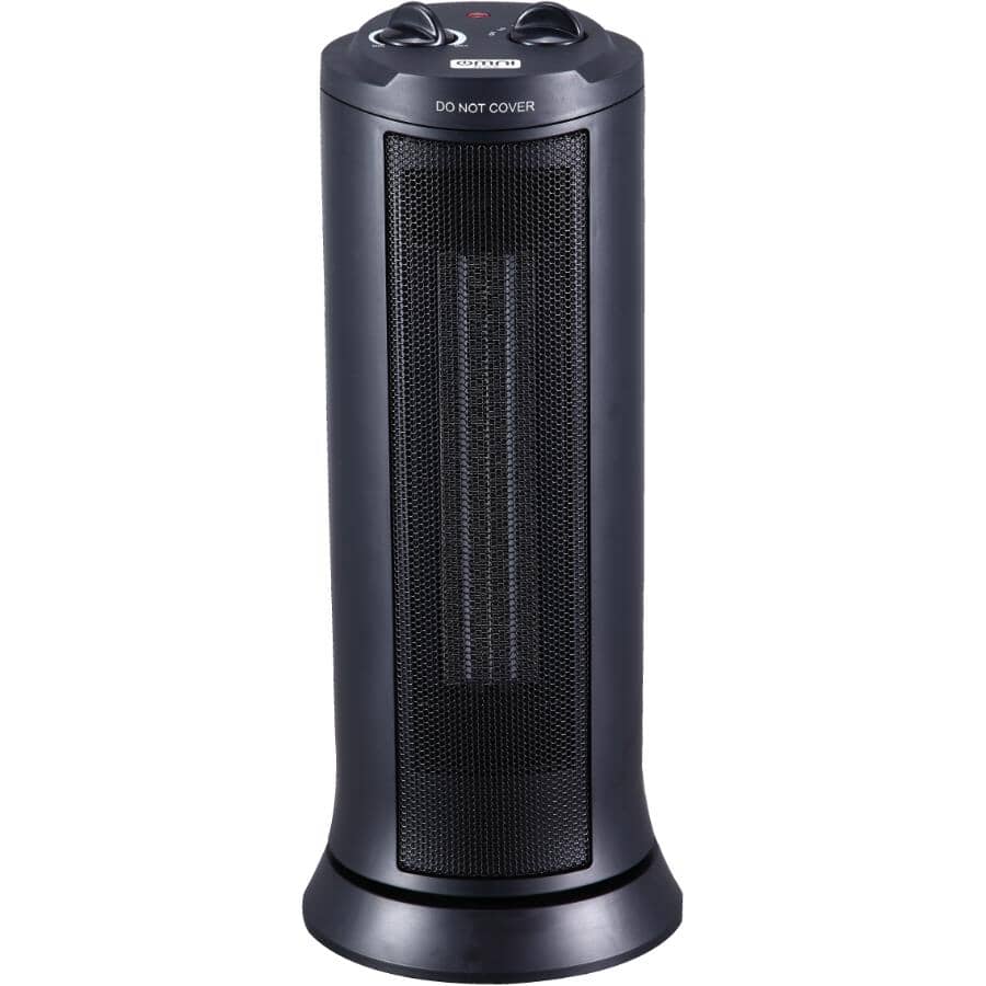 1500W Ceramic Tower Heater - Black