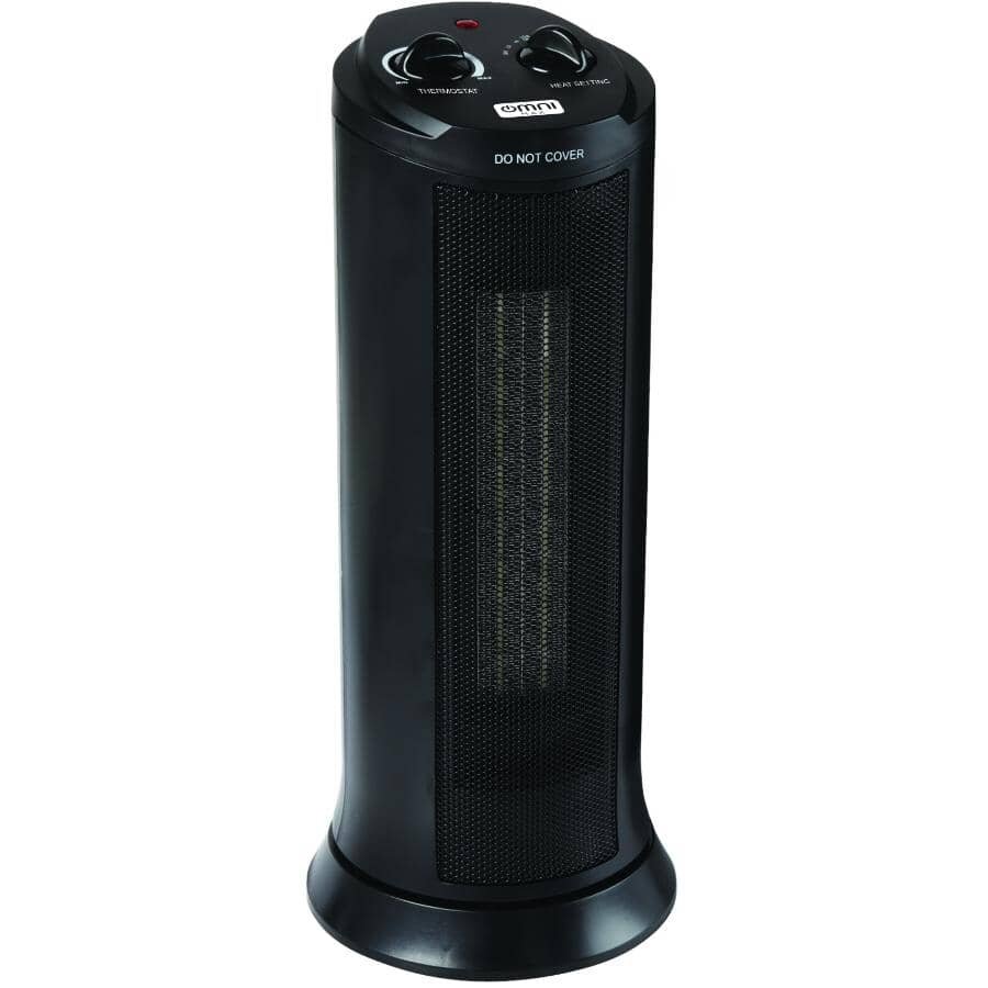 1500W Ceramic Tower Heater - Black