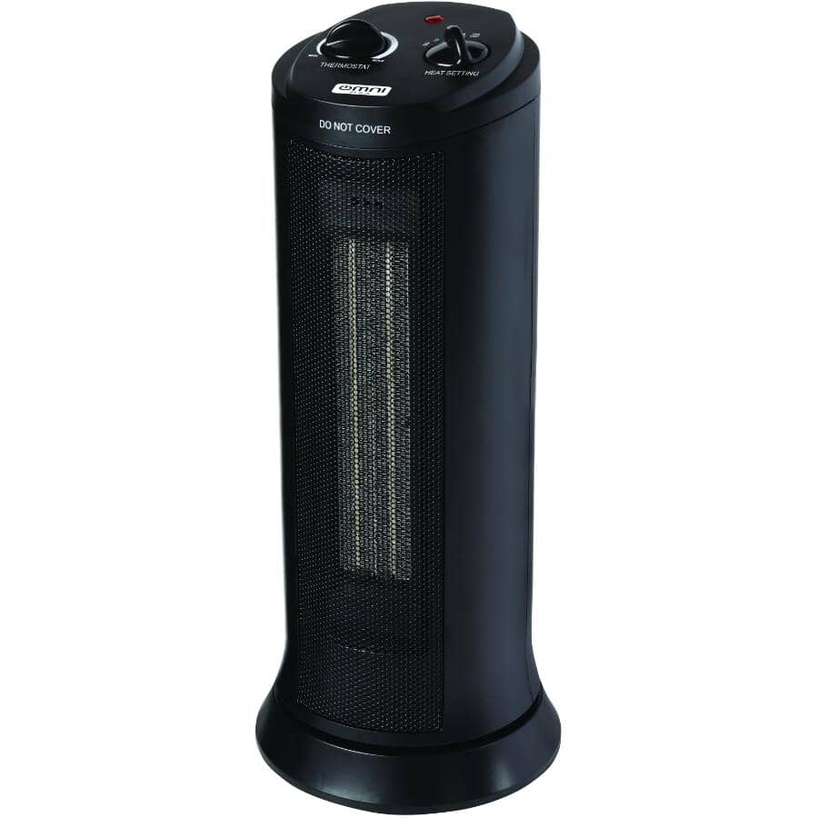 1500W Ceramic Tower Heater - Black