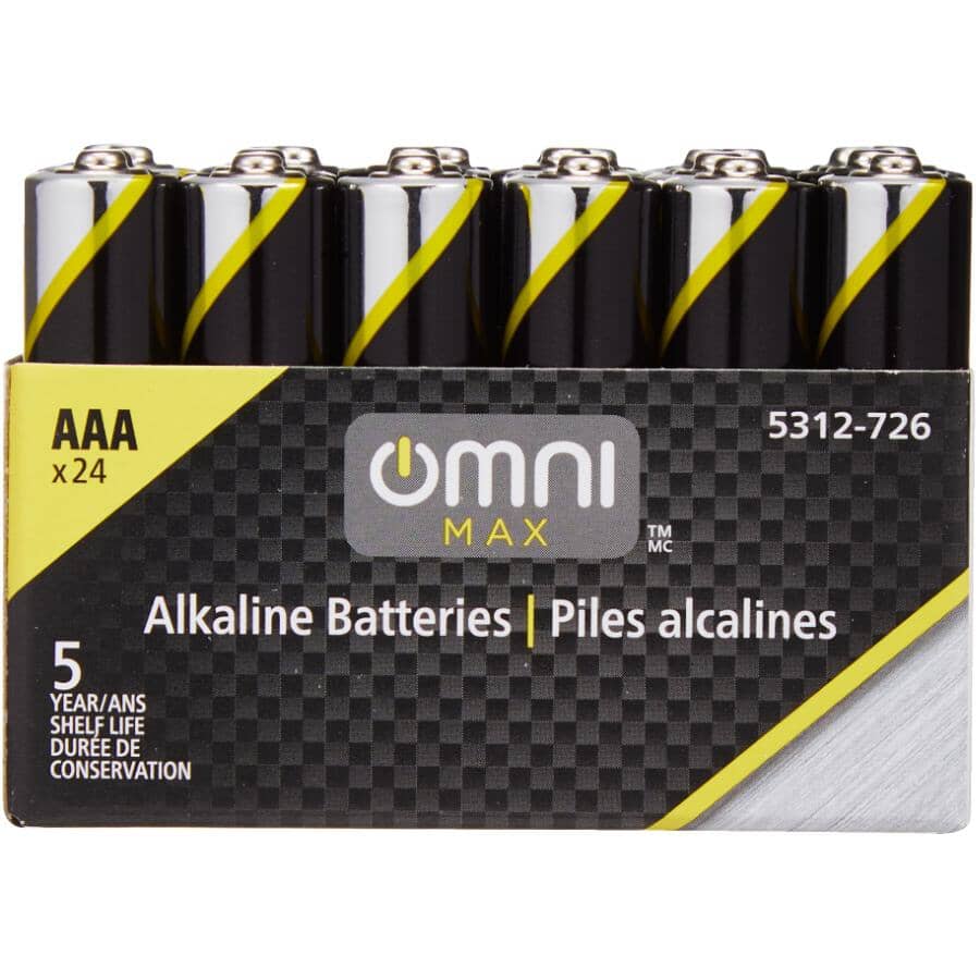 LR03 Alkaline AAA Batteries, 24 Pack