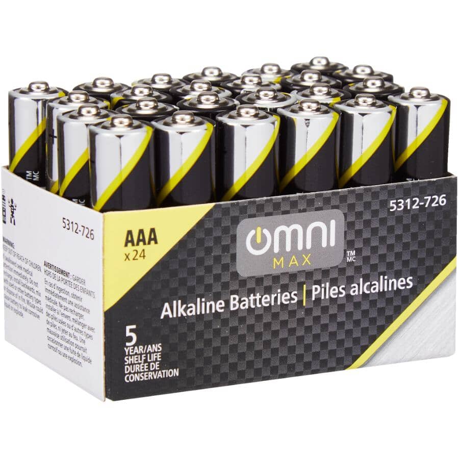 LR03 Alkaline AAA Batteries, 24 Pack