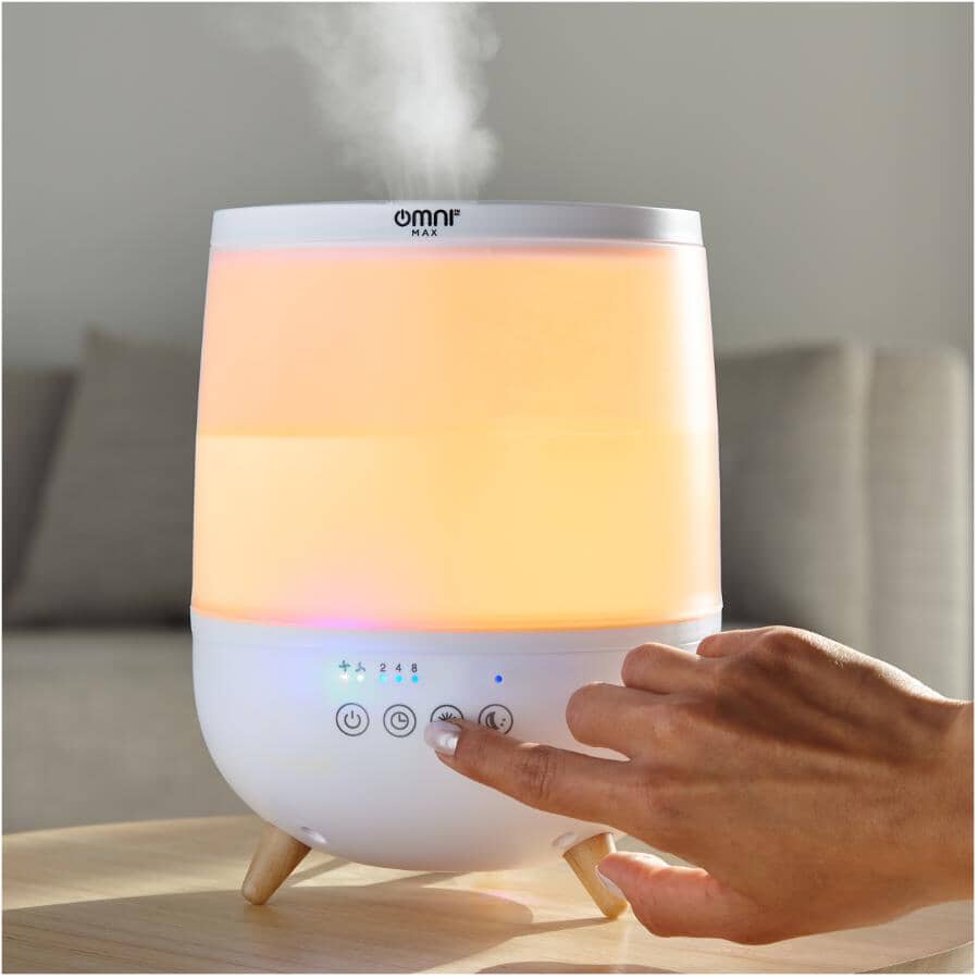 Top Fill Ultrasonic Humidifier with LED Light - 0.5 Gallon, White