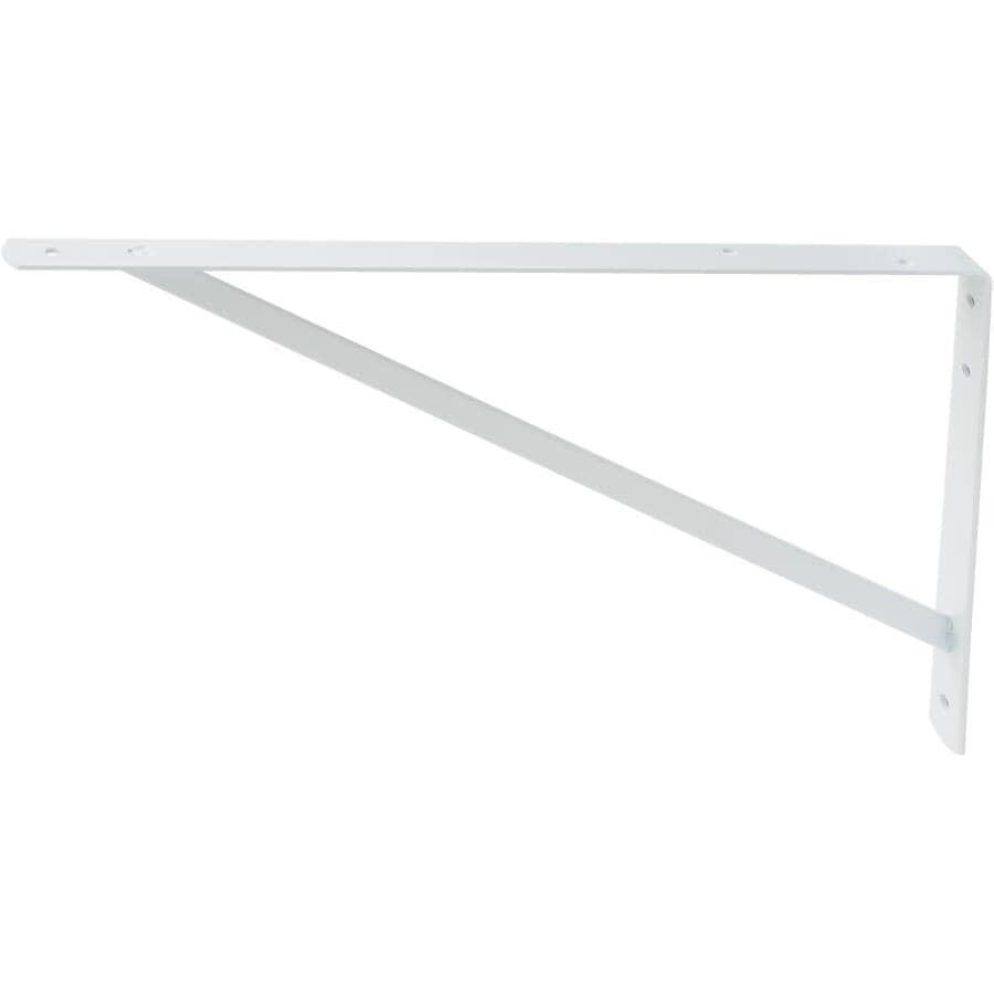 13" x 20" Heavy Duty White Shelf Bracket