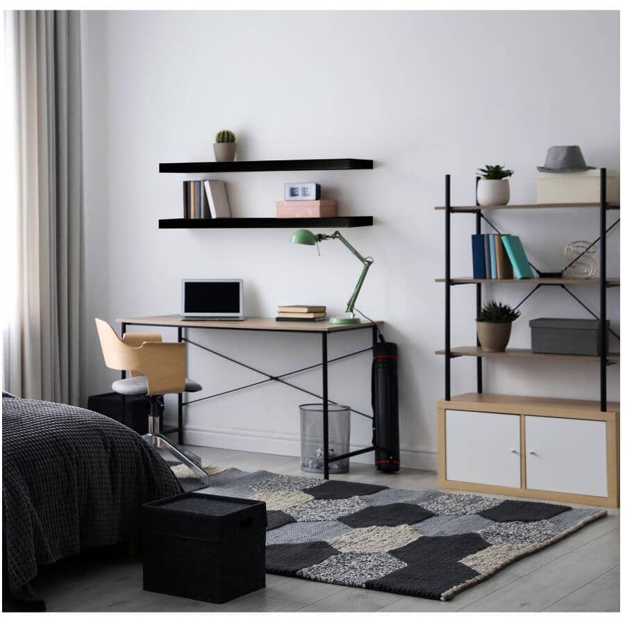 36" x 9.25" x 1" Black Floating Shelf