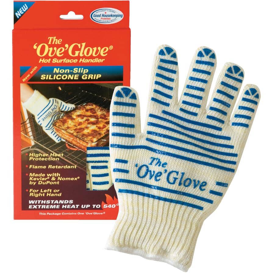 Silicone Non-Slip Oven Mitt - Blue Stripes