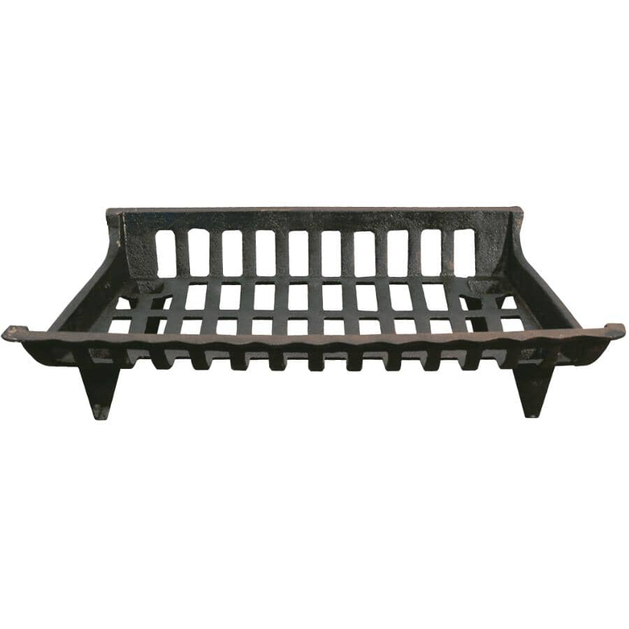 24" Cast Iron Fireplace Grate - Square