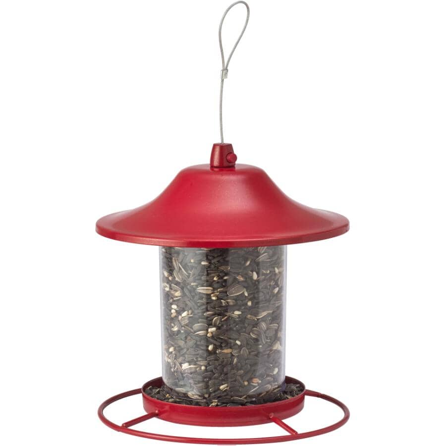 Panorama Hanging Bird Feeder - Red Sparkle, 2 lb Capacity