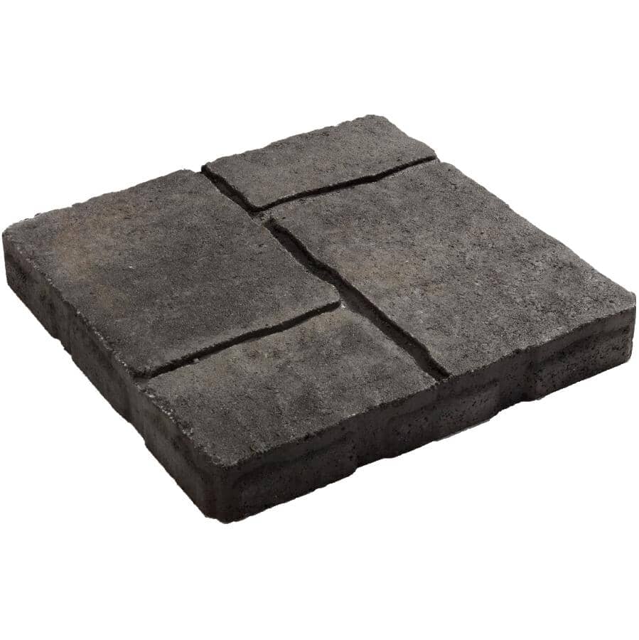 2" x 15-3/4" x 15-3/4" Quadral Charcoal Patio Stone Slab - Shadow Blend