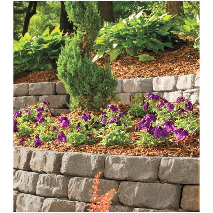 4" x 7" x 11-1/2" Beltis Grey and Charcoal Retaining Wall Stone - Shadow Blend