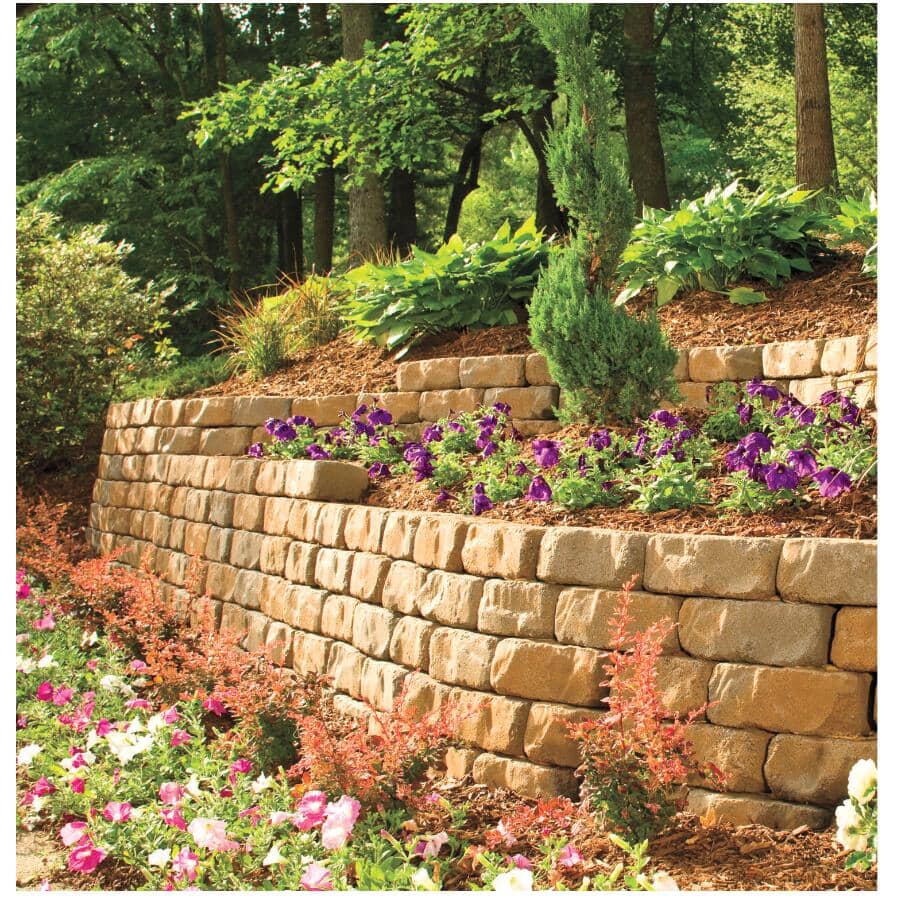 4" x 7" x 11-1/2" Beltis Grey and Charcoal Retaining Wall Stone - Shadow Blend