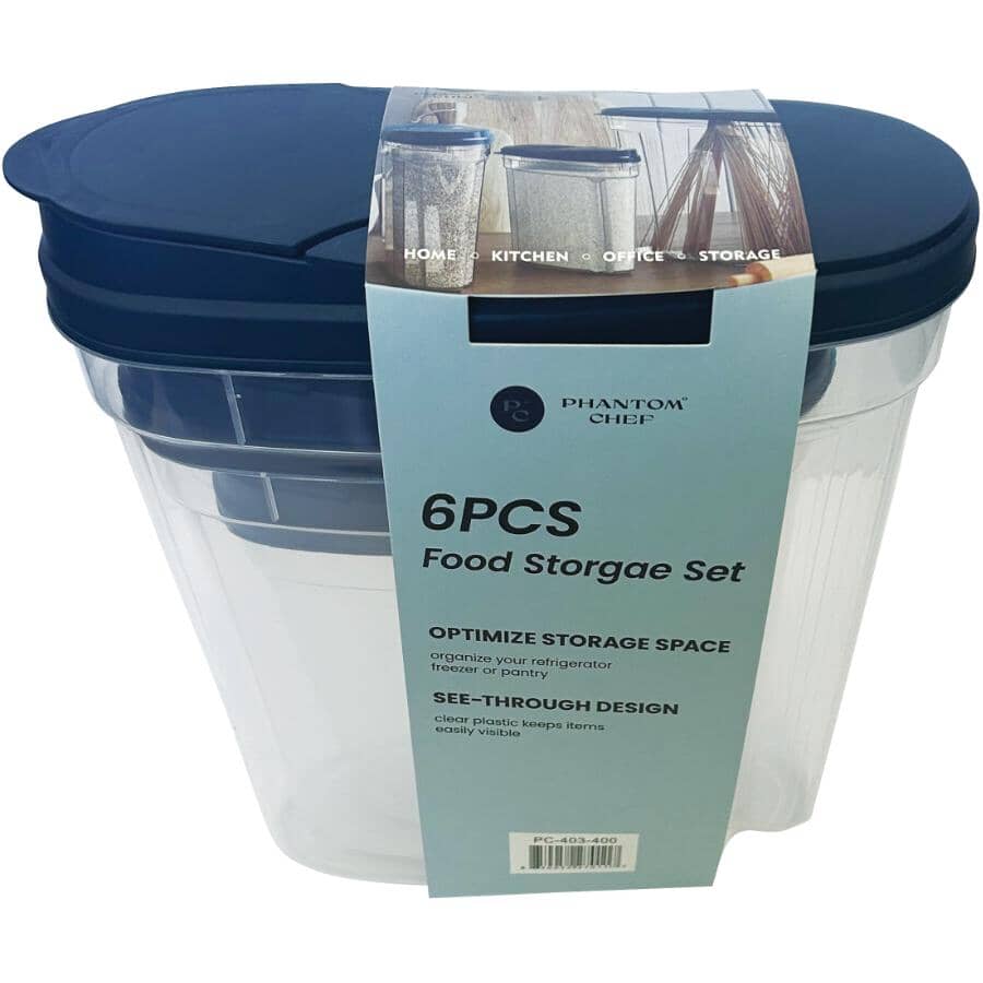 Food Storage Set with Lids - Navy, 3 Pieces