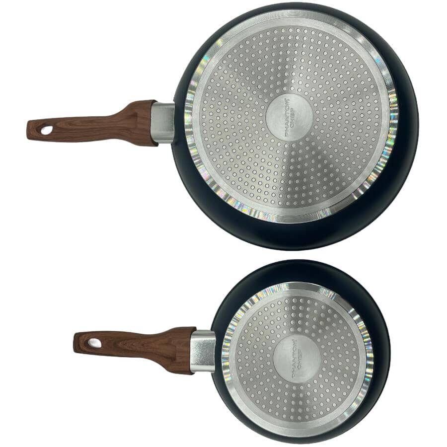 Grove Non-Stick Frypan Set with Wood Handles - Navy, 2 Piece