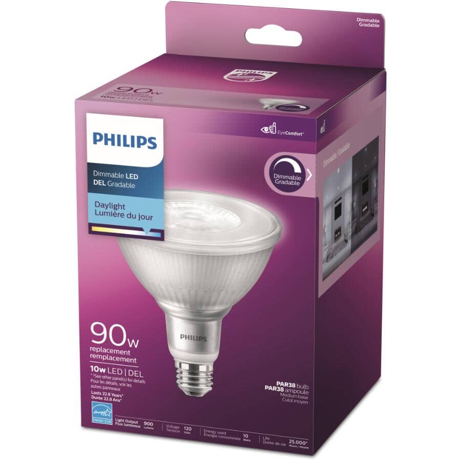 10W PAR38 Medium Base Daylight Glass LED Light Bulb
