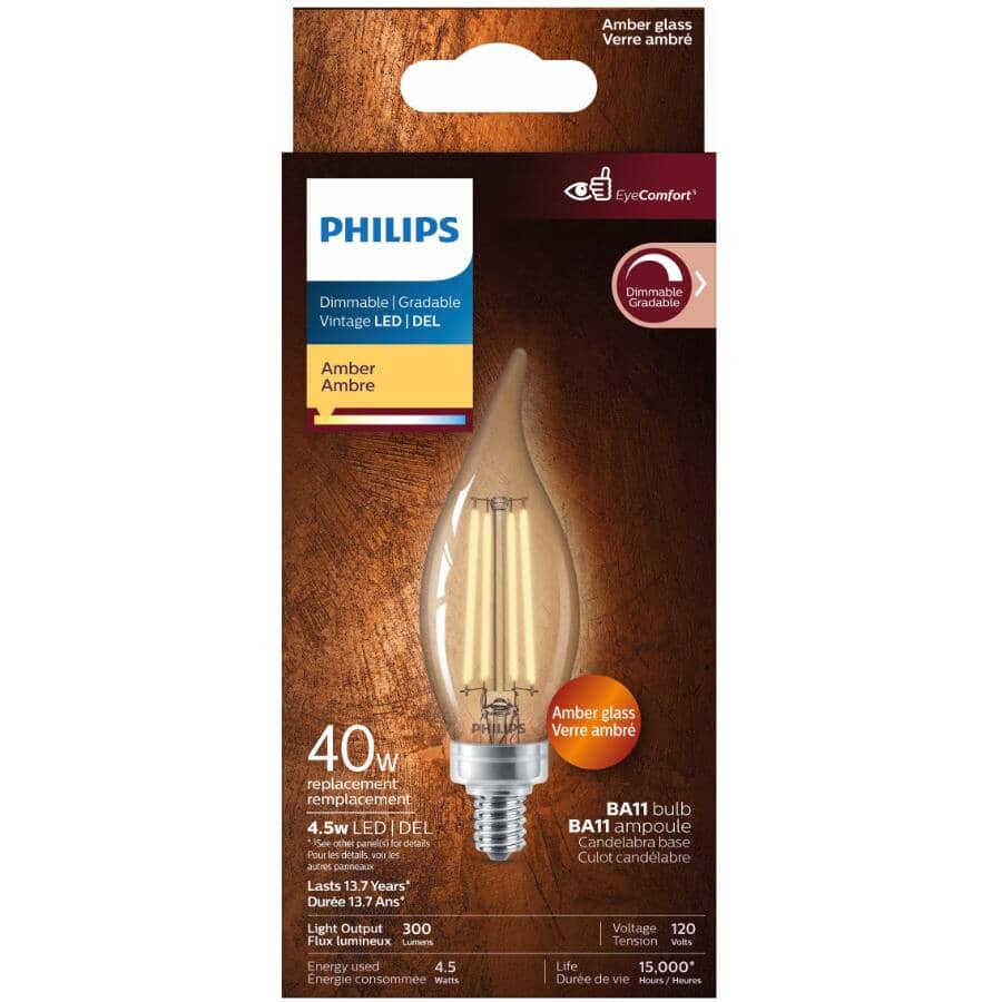 4.5W E12 Candelabra Base Dimmable Vintage Amber LED Light Bulb