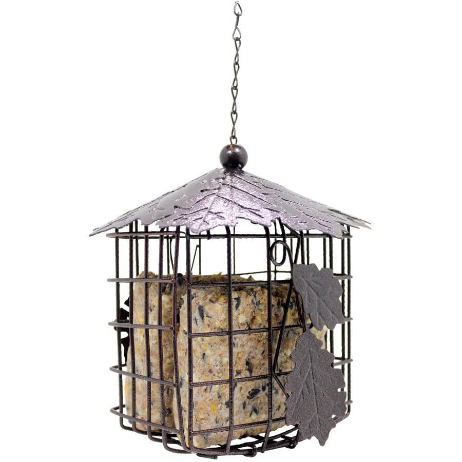 Double Suet Cake Bird Feeder - with Metal Roof