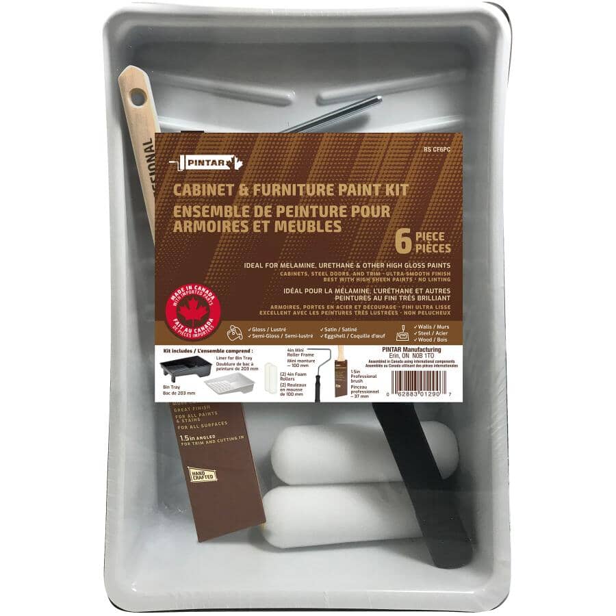 Cabinet & Furniture Paint Kit - 4"/100 mm, 6 Pieces