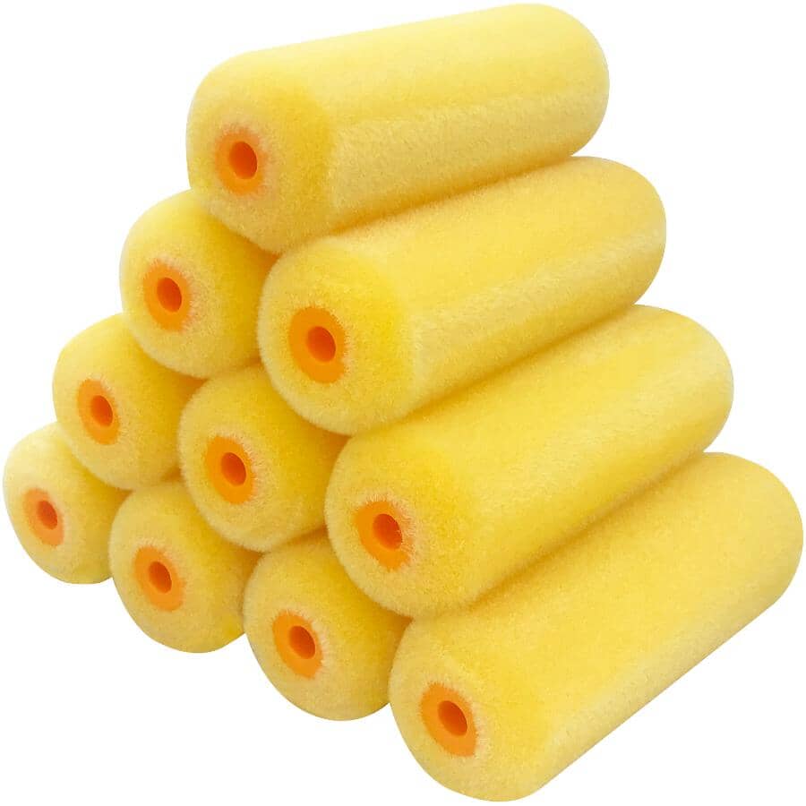 Flocked Foam Mini Paint Roller - 100 mm, 10 Pack