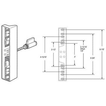 Keyed White Sliding Patio Door Lock