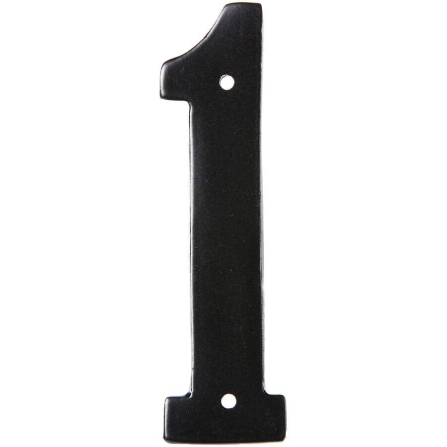 3.5" Aluminum Nail-On '1' House Number - Black