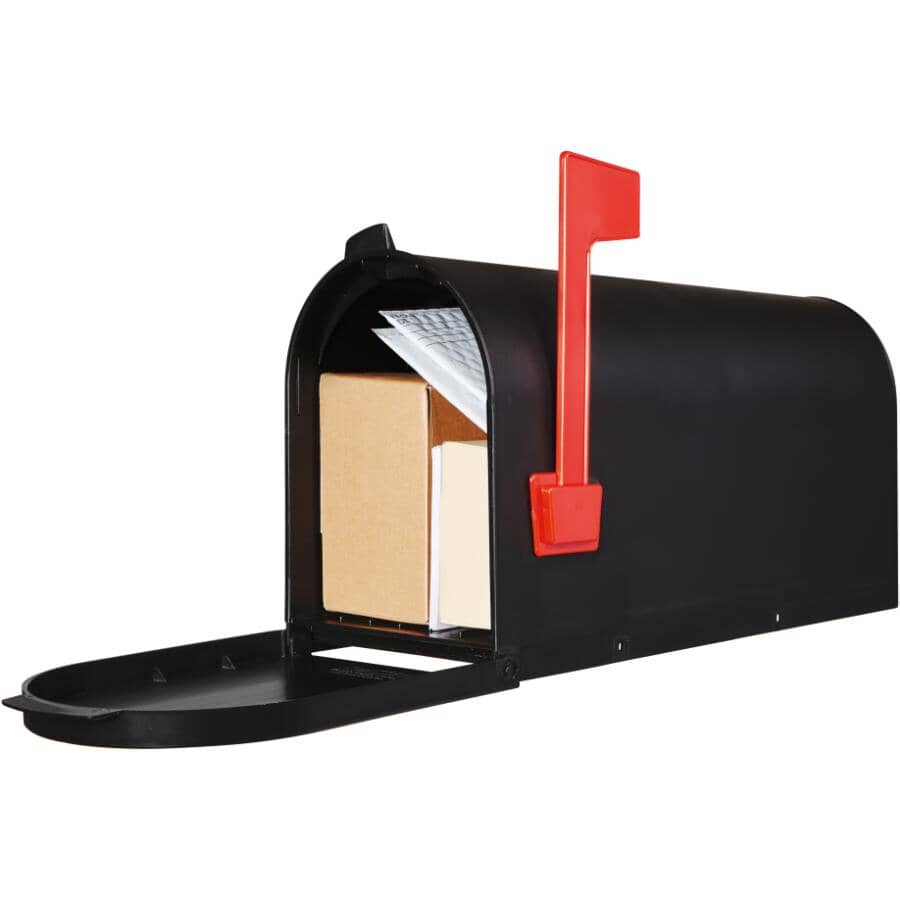 Black Plastic Rural Mailbox