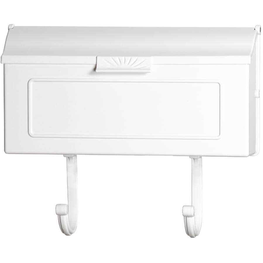 White Aluminum Horizontal Wall Mount Mailbox