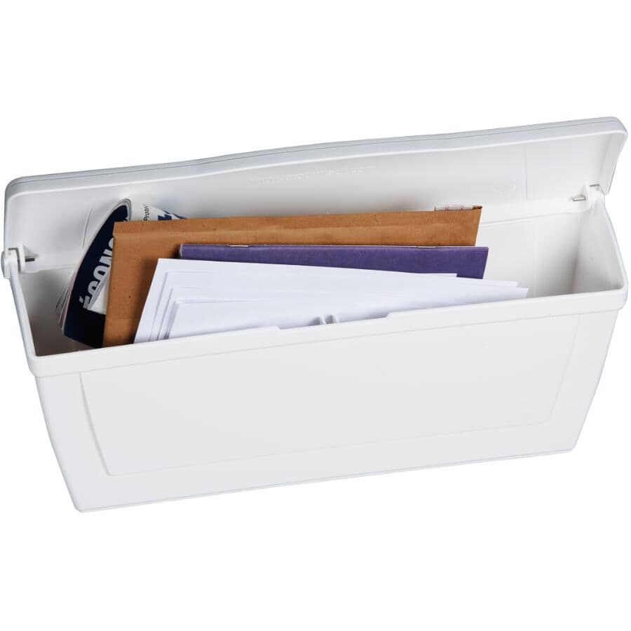 White Plastic Horizontal Wall Mount Mailbox