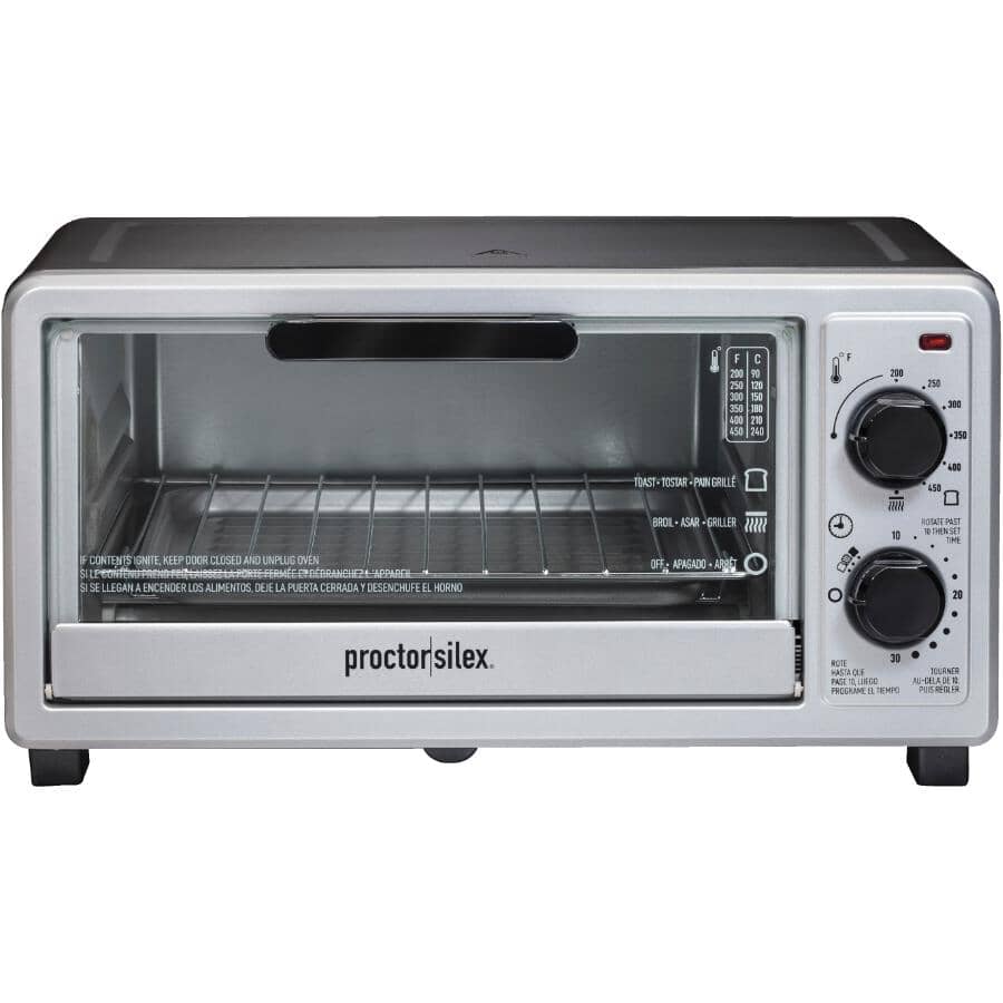 4-Slice Toaster Oven with Broiler (31260) - Metallic Silver & Black