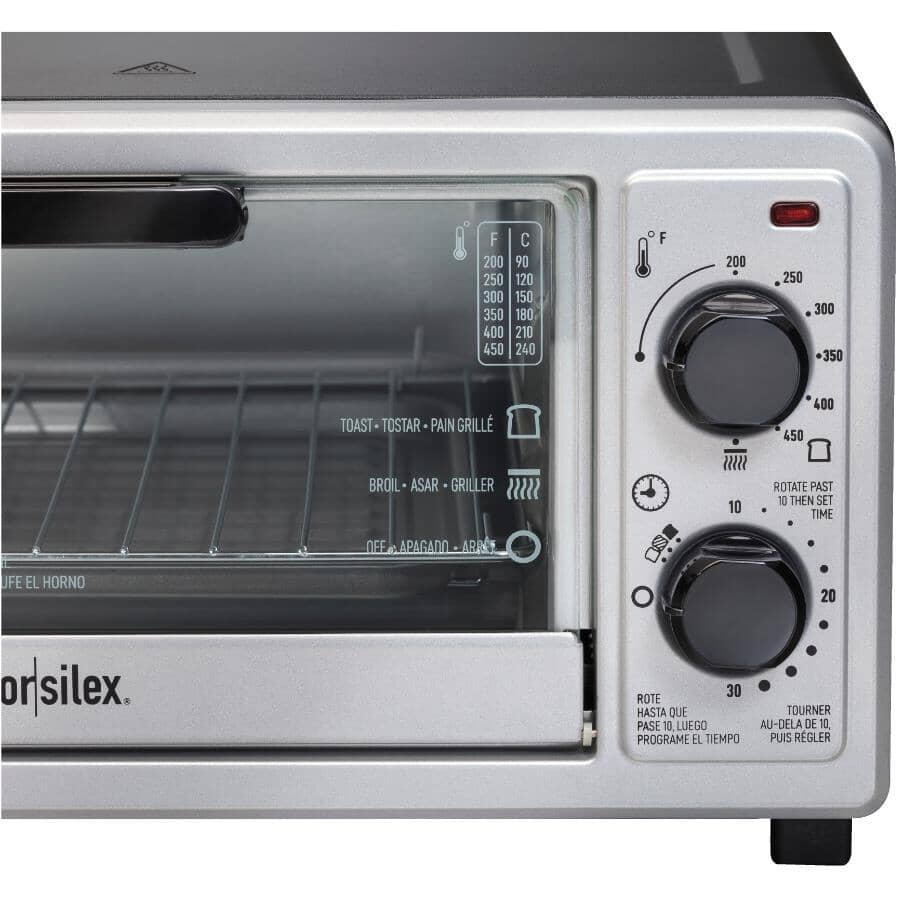 4-Slice Toaster Oven with Broiler (31260) - Metallic Silver & Black