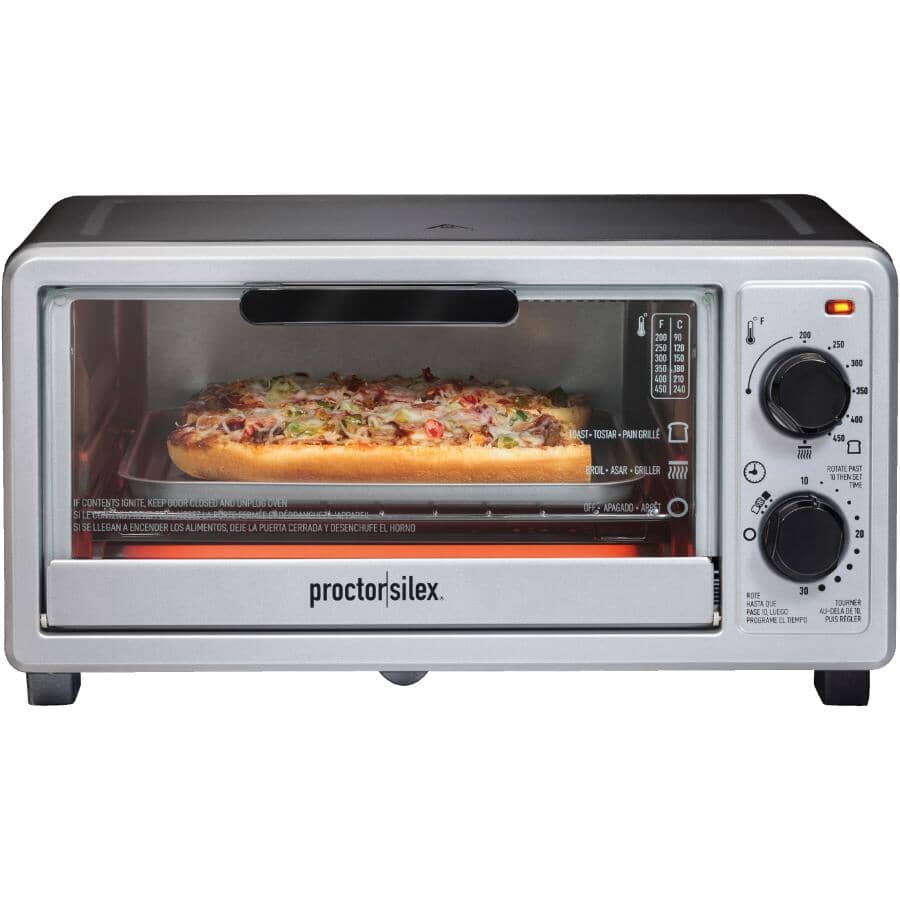 4-Slice Toaster Oven with Broiler (31260) - Metallic Silver & Black